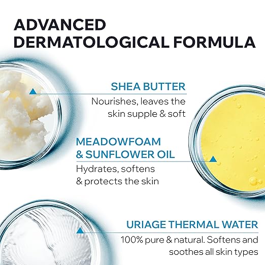 Uriage Daily Moisturizing Cleansing Cream With Shea Butter 2-In-1 Body Wash: Cleanses &amp Nourishes Fresh &amp Cocooning Perfume Face Body &amp Hair Soap-Free Physiological Ph