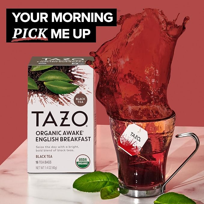 TAZO Tea Bags Regenerative Organic: Chai Black Tea Awake English Breakfast Black Tea &amp Earl Grey Tea 16 CT (2ea) (Variety Pack)