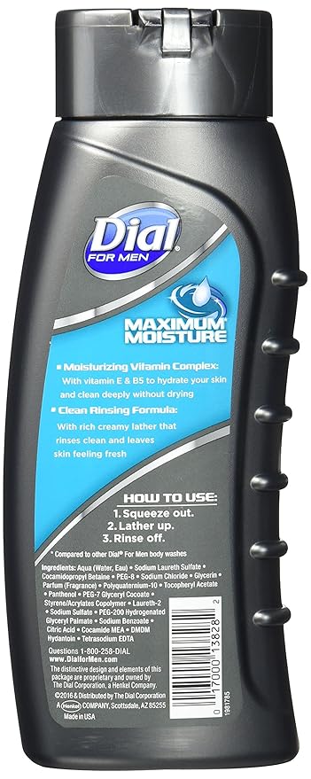 Dial for Men Maximum Moisture Ultra Hydrating Body Wash 16 Fl. Oz. Pack of 2