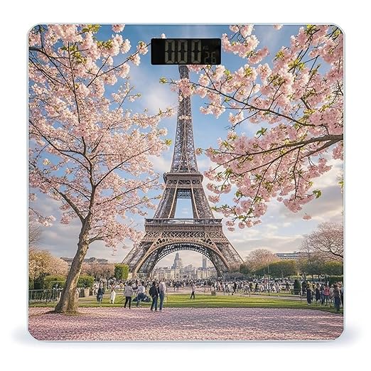 Pink Cherry Blossoms Scale for Body Weight Smart Scales Digital Bathroom Scale High Precision Weighing Scales with Large Display Weighing Machine for People