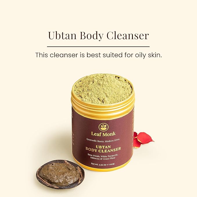 Ayurvedic Ubtan Body Cleanser with Gram Flour White Turmeric Hibiscus Rose | Men &amp Women- 100 GRAM