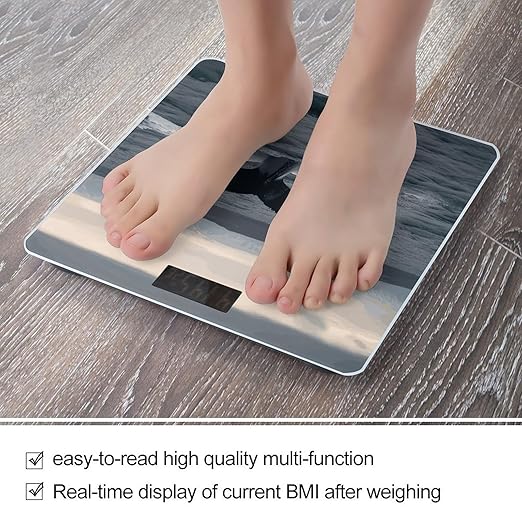 Humpback Whale Tail Ocean Digital Bathroom Scale for Body Weight with High Precision Digital Weighing Scale with BMI Clear LCD Display and Step-On Measures Weight Up to 180kg