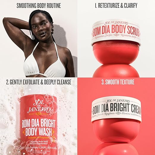 Sol de Janeiro Visibly Brightening and Smoothing Bom Dia AHA Body Scrub and Body Wash Duo Amazon Exclusive