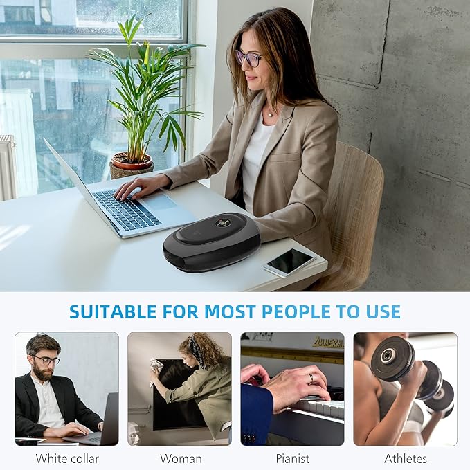 COMFIER Hand Massager with Heat and Compression Cordless Hand Massager for Arthritis and Carpal Tunnel Wrist Finger Massage for Mom Dads Women and Men (Black)