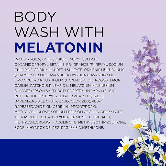 Dr Teal's Body Wash with Pure Epsom Salt Sleep Blend with Melatonin 24 fl oz (Pack of 4)