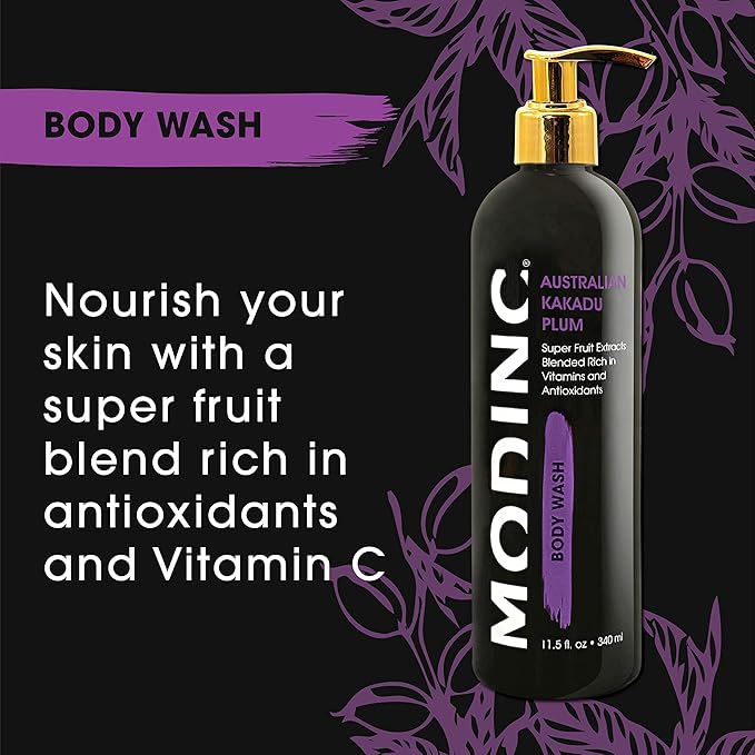 Modinc Luxury Body Wash Australian Kakadu Plum Formula Super Fruit Extracts Blended Rich in Vitamins and Antioxidants Vegan Cruelty Free Pump 11.5 Ounces