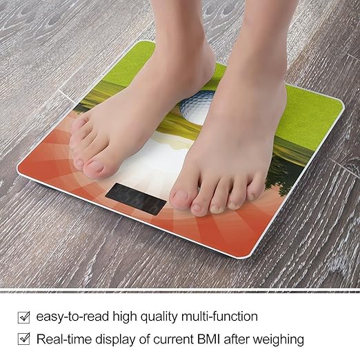 Golf Sport Scale for Body Weight Precision Bathroom Weighing Scales with Back Lit LCD Display Sturdy Tempered Glass Body Weight Scales Digital Bathroom Scale 400lb