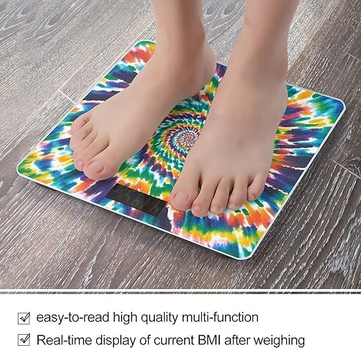 Colorful Spiral Tie Dye Scale for Body Weight Smart Scales Digital Bathroom Scale High Precision Weighing Scales with Large Display Weighing Machine for People