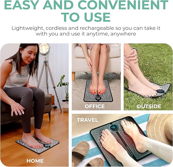 nooro Portable Foot Massager – Soothing Comfort for Tired Feet – 6 Adjustable Vibration Modes &amp 15-Minute Auto-Timer – Lightweight &amp Portable for Daily Relaxation