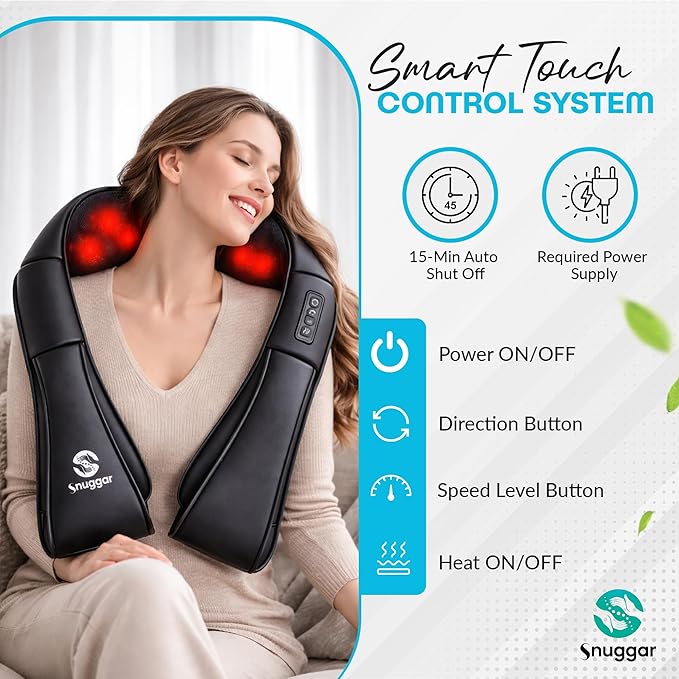 Neck Back and Shoulder Massager with Heat Neck Massager for Pain Relief Deep Tissue Electric Shiatsu Kneading Neck Massager with Heat for Home Office Stress Relief Muscle Relaxation