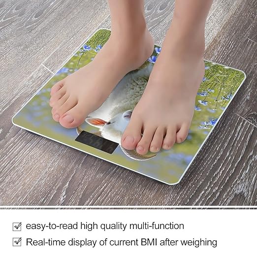 Sheep Bathroom Scale for Body Weight Bathroom Weighing Scales with Back Lit LED Display Sturdy Tempered Glass Body Weight Bathroom Scale 400lb Weighing