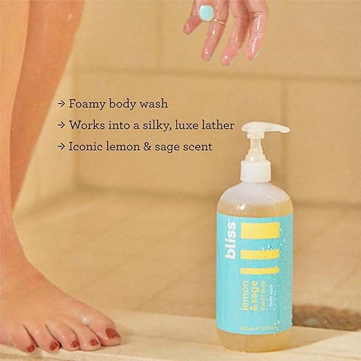 Bliss Soapy Suds Body Wash &amp Clear Genius Clarifying Cleanser - Gentle Hydrating and Purifying - All Skin Types - Clean Vegan Curelty-Free Skincare