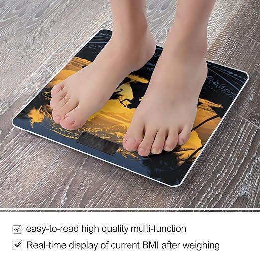 Five Silhouettes of Hawaiian Dance Bathroom ScaleHighly Accurate Digital Weighing Machine for People Bright LED Display Weight Scale for The Aldult Home Use