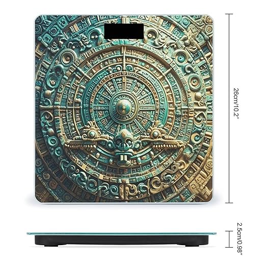 Mayan Calendar End of The World Scale for Body Weight Accurate Digital Bathroom Scale Toughened Glass High Precision Scales Smart Weight Scales with Large LCD Backlight Display Weighing Machine