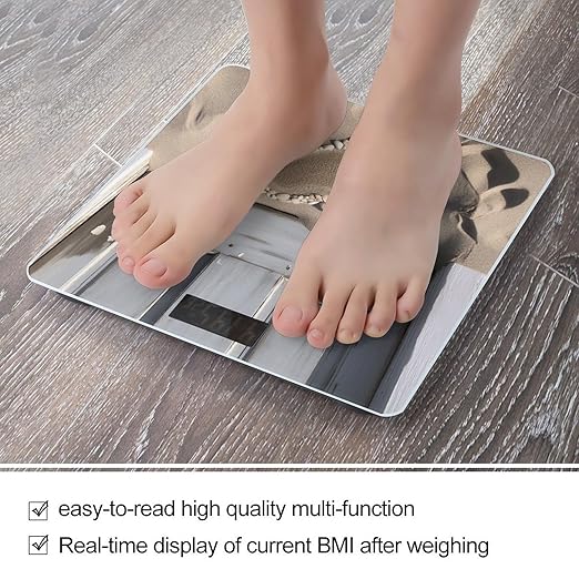 Beach Sand Heart Door Scale for Body Weight Accurate Digital Bathroom Scale Toughened Glass High Precision Scales Smart Weight Scales with Large LCD Backlight Display Weighing Machine