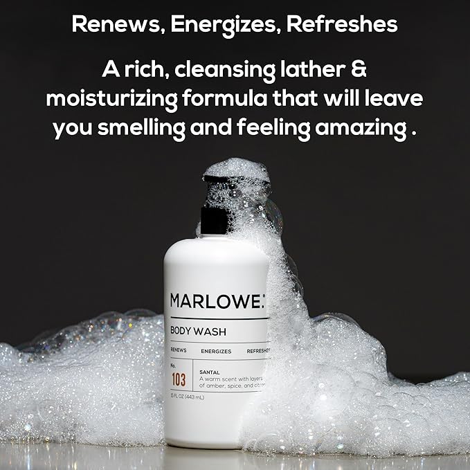MARLOWE. Santal Body Care Set – Body Wash Lotion &amp Deodorant – Energizing Moisturizing &amp Nourishing with Natural Ingredients Warm Amber &amp Citron Scent