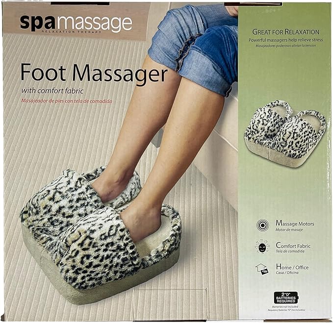 Spa Foot Massager Leopard Micro Fabric Cushion Massage