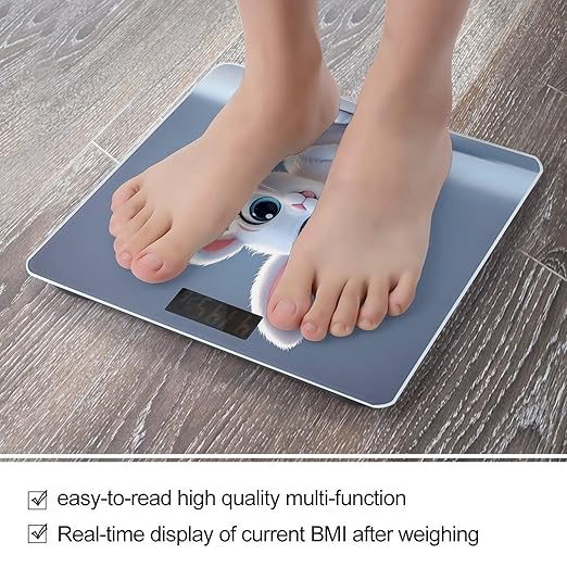 Bunny Scale for Body Weight Digital Bathroom Scale Toughened Glass High Precision Scales for Body Weight with Large LCD Backlight Display Weight Scales