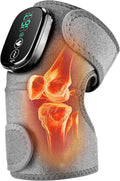 Cordless Knee Massager with Heat and Vibration 3-in-1 Heating Pad for Knee Shoulder and Elbow 5000mAh Battery Portable Touchscreen Control for Pain Relief