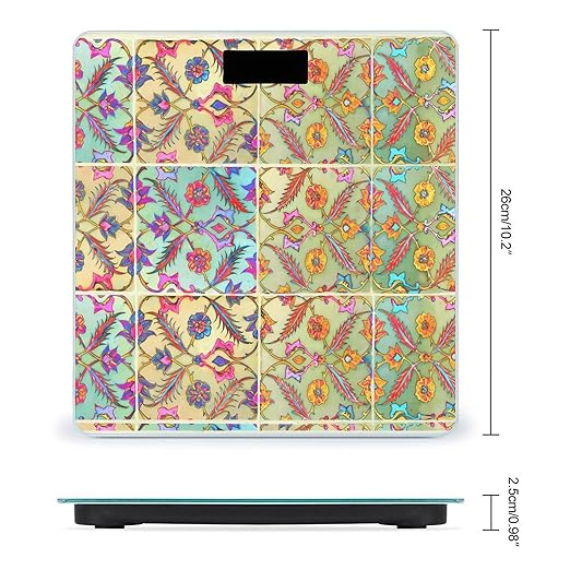 Digital Glass Boho Chic! Gypsy Chic! Bohemian Decor!Bathroom Scale Scale for Body Weight Digital Bathroom Weighing Machine Battery Powered Measures Weight Up to 400 Lb Capacity