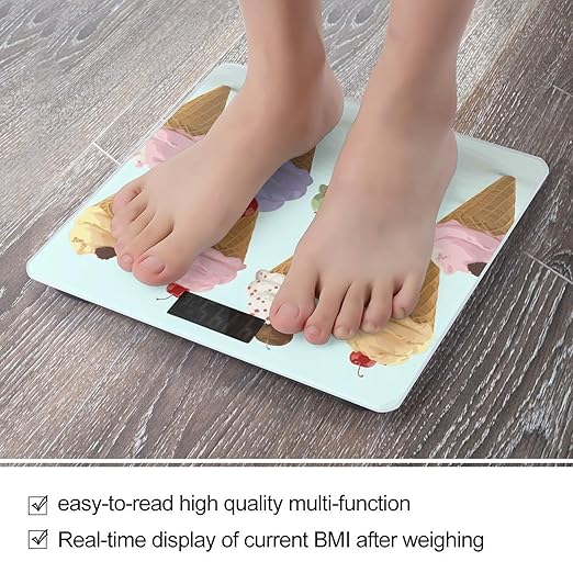Ice Cream Cones Weight Scale Digital Electronic Scales Bathroom Scale Larg LCD Backlight Display High Precisio MeasurementsTempered Glass
