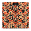 Orange Folk Pattern Scale for Body Weight Anti-Slip Digital Bathroom Scale Sturdy Toughened Glass Weighing Scales High Precision Safe Rounded Corners Smart Scales