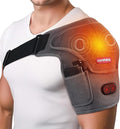 Cordless Shoulder Heating Pad with Vibration Massage for Frozen Shoulder Rotator Cuff Pain Relief 5000mAh Battery Powered Heated Shoulder Brace Wrap 1-3H Hot Compress for Men &amp Women