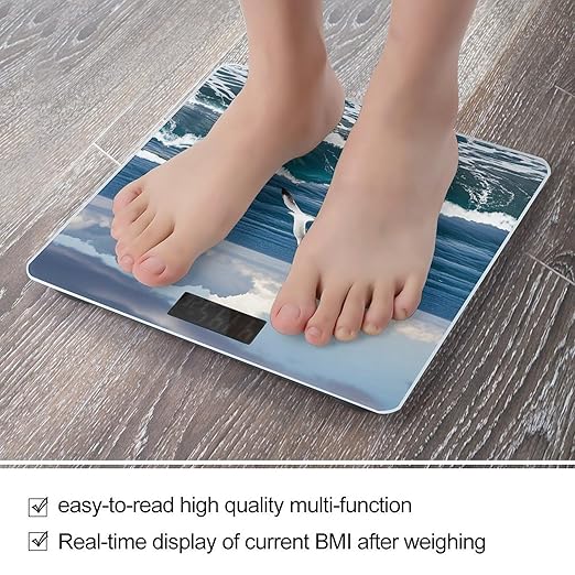 The Deep Blue Sea Scale for Body Weight Digital Bathroom Scale Accurate Smart Weight Scales with Large Display Weighing Machine High Precision Scales