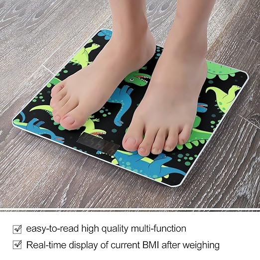 Automatic Switch Digital Bathroom Weighing Scale Smart Scale for Body Weight Cute Childish Dinosaurs