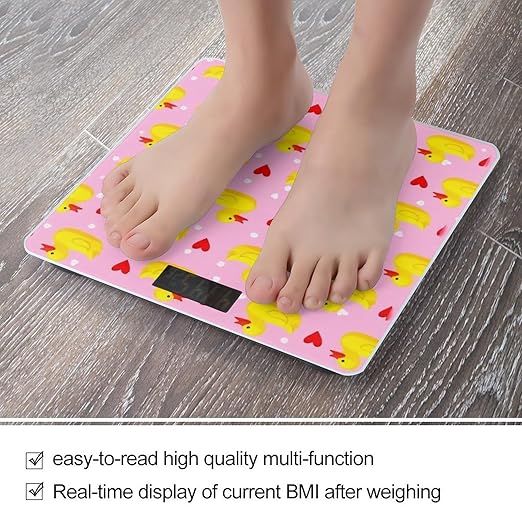 Men's Fashion Automatic Switch Digital Bathroom Weighing Scale Smart Scale Pink Heart Polka Dots Yellow Rubber Ducks