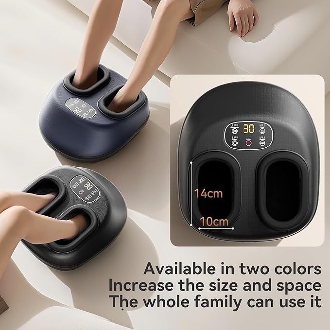 Shiatsu Foot Massager with Heat and Vibration Deep Kneading Compression for Plantar Fasciitis and Neuropathy Relief Fits Men Size 13 Foot Massage Machine Christmas Gift for Women and Men