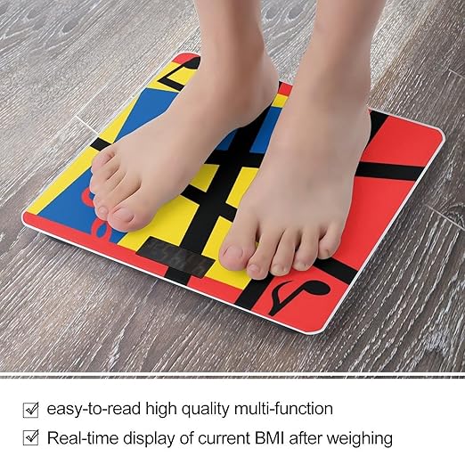 Digital Bathroom Scale for Body Weight Scale with Bright LCD Display High Accuracy Step-On Technology Auto On/Off Music Elements Digital Scales 400 Lbs /180kg