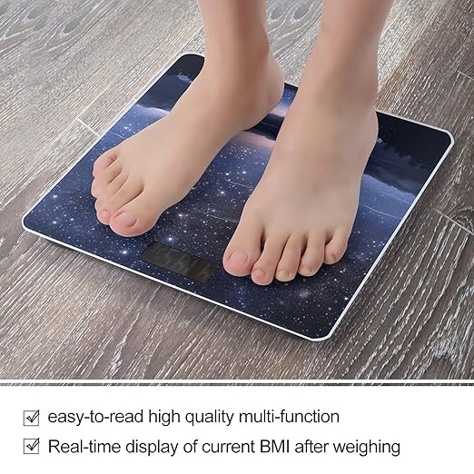 Girl Looking at Stars Digital Bathroom Scale for Body Weight Weighing Scale with Backlit LCD Display High Precision Measurements &amp Measures Weight Up to 180kg