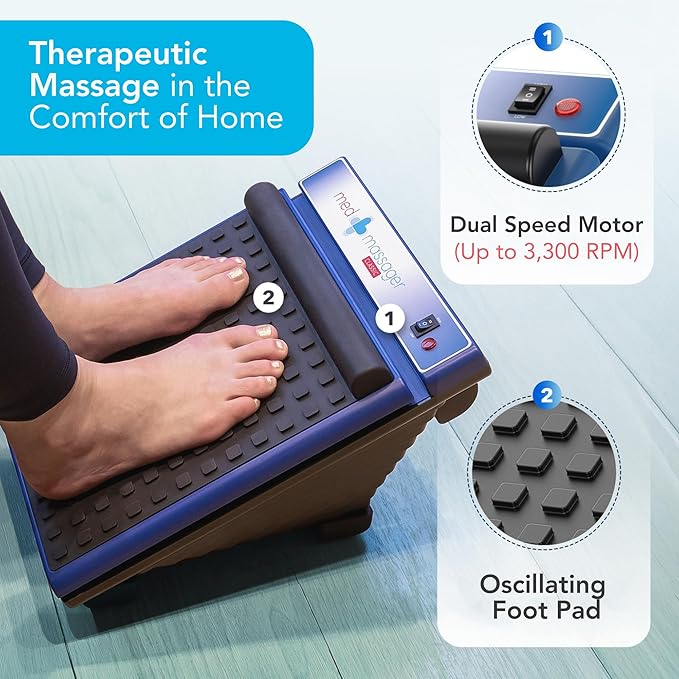 MedMassager Foot Massager Classic | Deep Tissue Massage Therapy at-Home Massager Dual Speed Portable &amp Compact Fast Relief from Neuropathy Improves Blood Circulation MMF08