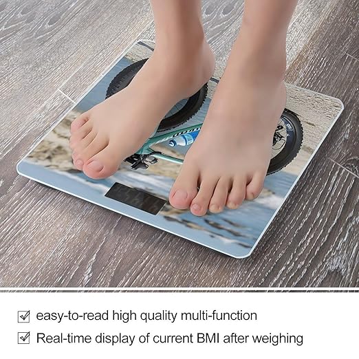 Road Bicycle Scale for Body Weight Highly Accurate Digital Bathroom Body Scale Digital Bathroom Scales for People Anti-Slip Large LCD Display Smart Scales