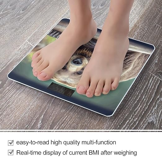 Grizzly Bear Bathroom Scale Large LCD Backlight Display Digital Scale Rounded Corners Body Scales Automatic Power On/Off Bathroom Scales for Home Bedrooms