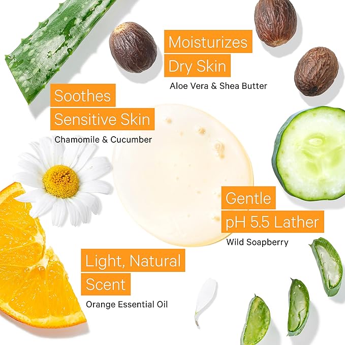 Tree To Tub Citrus and Lavender Body Wash for Dry Skin &amp Sensitive Skin - pH Balanced Moisturizing Body Wash Hydrating Sulfate Free Body Soap for Women &amp Men w/Organic Shea Butter Aloe Vera
