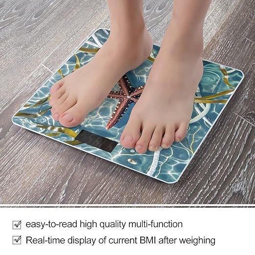 Starfish Scale for Body Weight Highly Accurate Digital Bathroom Body Scale Digital Bathroom Scales for People Anti-Slip Large LCD Display Smart Scales