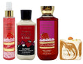 Bath &amp Body Works Strawberry Pound Cake - Diamond Shimmer Mist Body Lotion and Shower Gel - with a Peach Gardenia Bar Soap