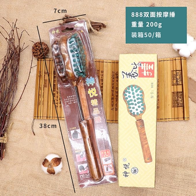 实木双面锤头敲打按摩捶 Manual Body Massage Hammer 可弯曲养生锤敲背健康捶按摩锤 Manual Body Massage Hammer HomeOffice Body Electric Massagers