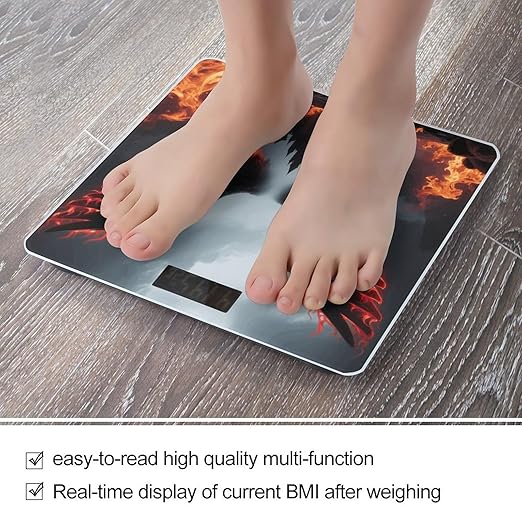 Gothic Angel Wings Weight Scale Cute Bathroom Scale for Body Highly Accurate Digital Weighing Machine for People Compact LCD Display Scales with Sturdy Toughened Glass Scales