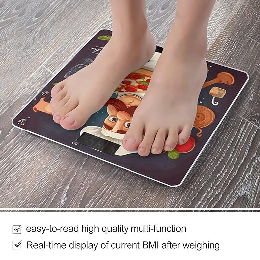 Chef Pizza Weight Scale Digital Electronic Scales Bathroom Scale Larg LCD Backlight Display High Precision MeasurementsTempered Glass
