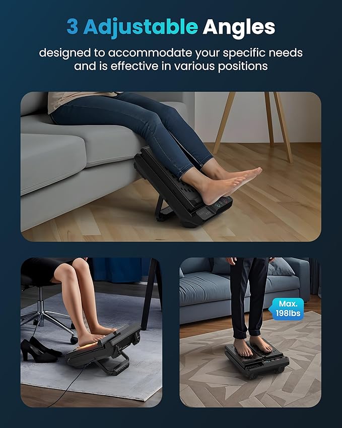 Foot Massager for NeuropathyPlantar Fasciitis High-Frequency Vibration Feet Massager with Heat 30 Speed Levels &amp 3 Angles Relax Calf Leg and Foot for Circulation Pain Relief Remote Control