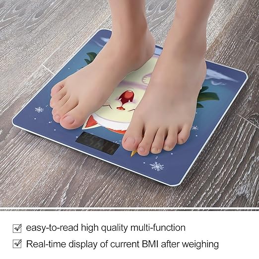 Cute Cat Sing Christmas Carols Bathroom Scale Weight Scale for Body WeightHighly Accurate Digital Weighing Machine Clear LED Display Digital Bathroom Body Scale 400lb/182kg