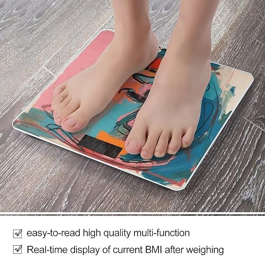 Face and Color Scale for Body Weight Precision Bathroom Weighing Scales with Back Lit LCD Display Sturdy Tempered Glass Body Weight Scales Digital Bathroom Scale 400lb