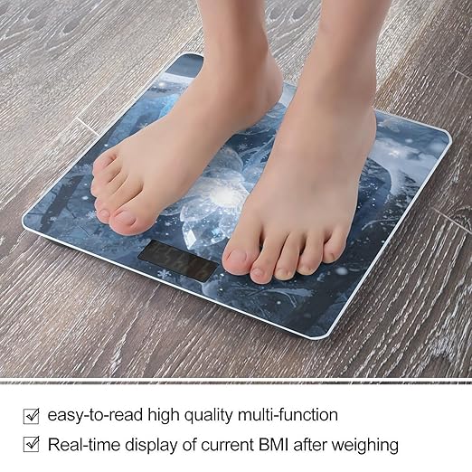 Ice Florals Smart Scale for Body Weight Digital Bathroom Scale Toughened Glass Weight Scale with Large LCD Backlight Display High Precision Scales Weighing Machine