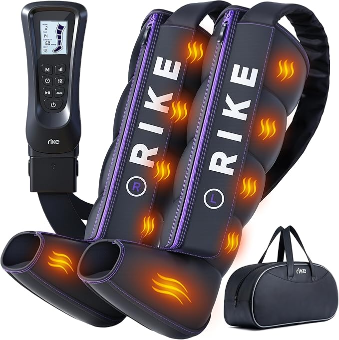 RIKE Pro Leg Compression Massager Fast Leg Recovery System for Athletes Runners Leg Massager for Circulation and Pain Relief Helpful for Muscle Relaxation Varicose Veins Cramps Edema