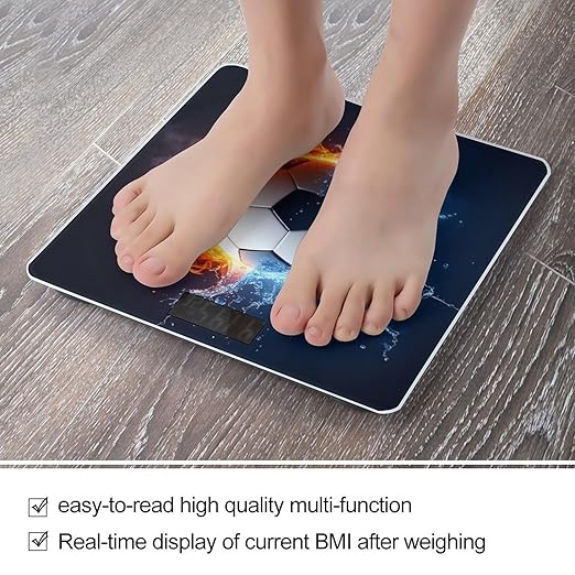 Women's Fashion Automatic Switch Digital Bathroom Weighing Scale Smart Scale Water and Fire Soccer Ball