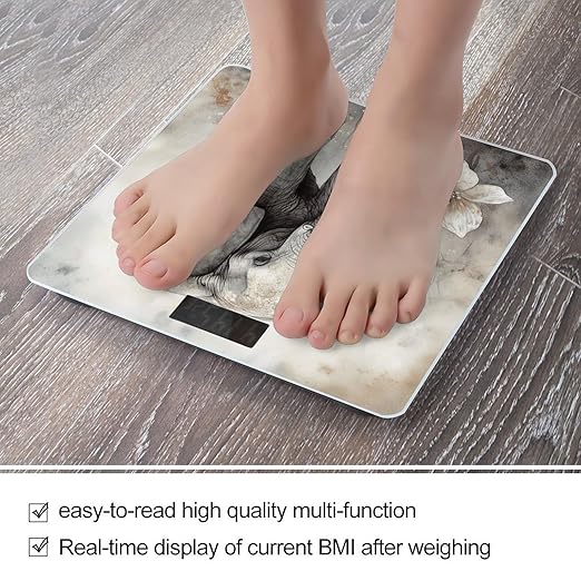 Animals Cute Elephant Scale for Body Weight Accurate Digital Bathroom Scale Toughened Glass High Precision Scales Smart Weight Scales with Large LCD Backlight Display Weighing Machine