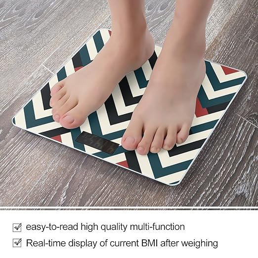 Zigzag Stripe Smart Scale for Body Weight Accurate Bathroom Scale with LED Display Digital Weight Scales Weighing Machine High Precision Scales for Bath Home